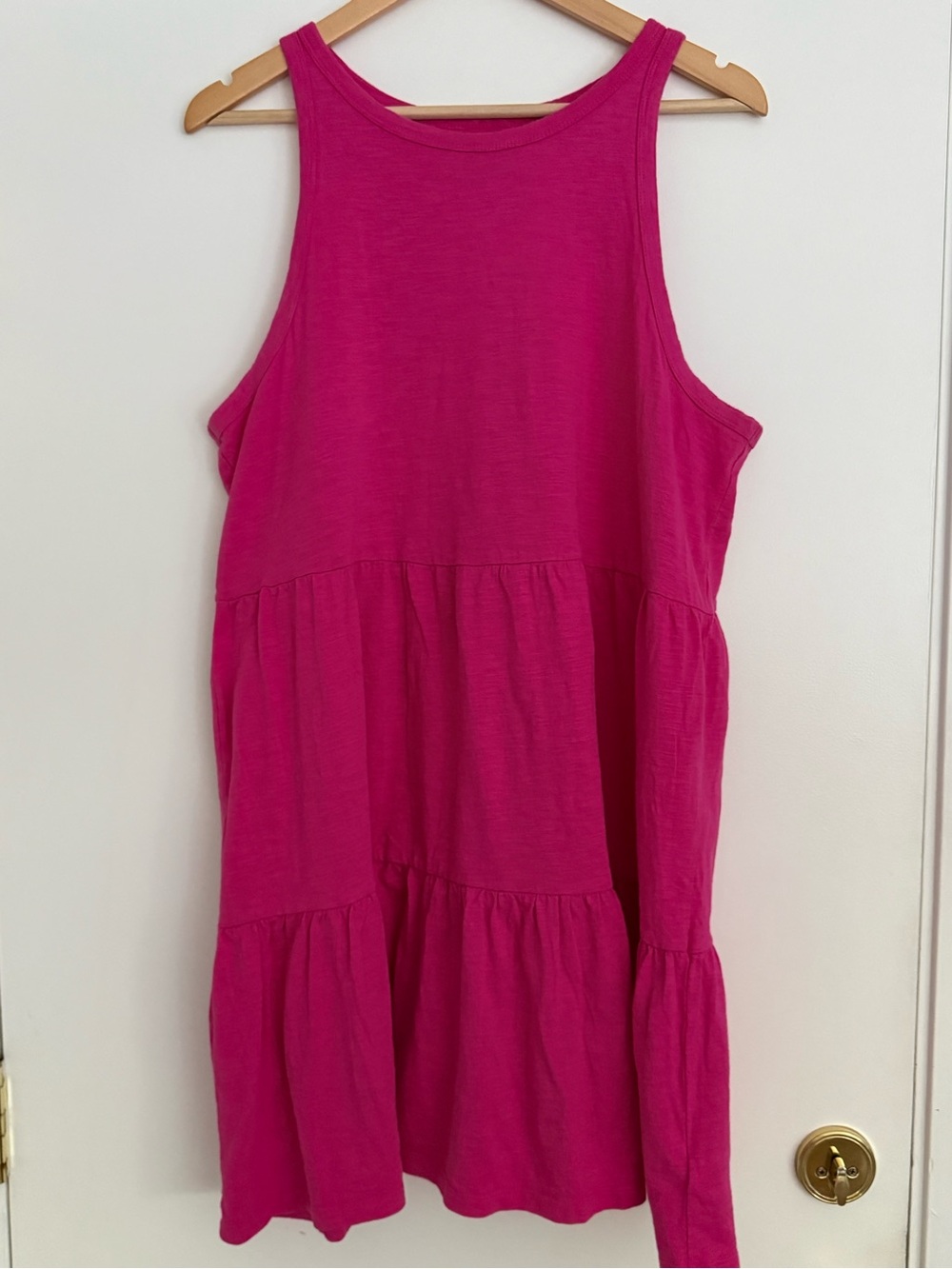 GAP Hot Pink Tiered Sleeveless Mini Dress